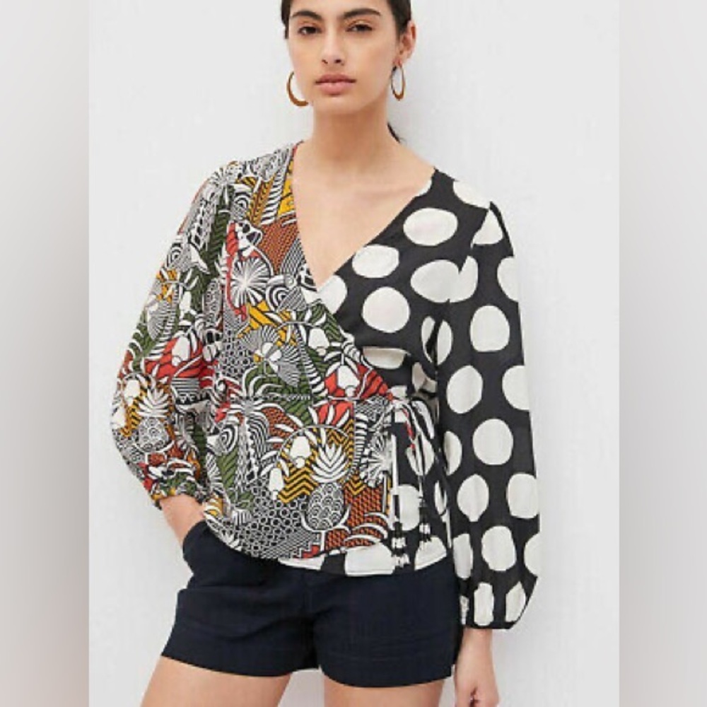 FARM Rio Anthropologie Rainforest Wrap Blouse